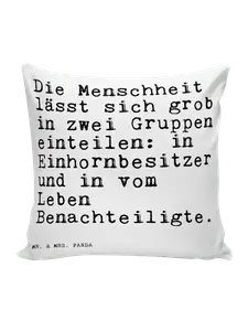 Подушка Mr & Mrs Panda 40x40 Die Menschheit lässt sich, белый