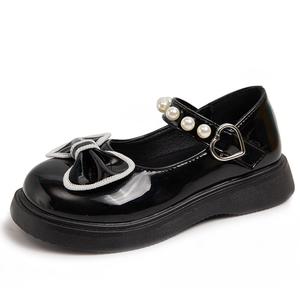 Детские кожаные туфли с низким верхом, противоскользящие, с амортизацией, устойчивые к истиранию, дышащие, детские Marcolor, черный