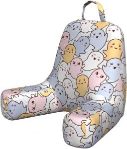 Наволочка для подушки для чтения Lunarable с мультяшными призраками, милыми привидениями с различными выражениями лиц: веселые, страшные, сердитые, улыбающиеся, забавные, без наполнителя, из мягкой ткани, маленькая, разноцветная., Multicolor