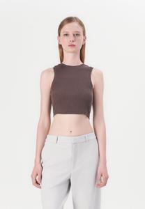Топ ONLY ONLVILMA CROPPED TANK, Chocolate Martini/Brown