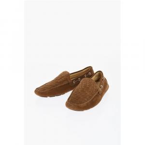Замшевые туфли для лодок с плетеными деталями Corneliani, коричневый
