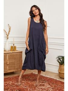 Длинное платье La Compagnie Du Lin, темно-синий