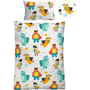 Детское постельное белье Biberna "Юна", приятное для кожи, охлаждающее, на молнии, можно использовать круглый год, цвет bunt