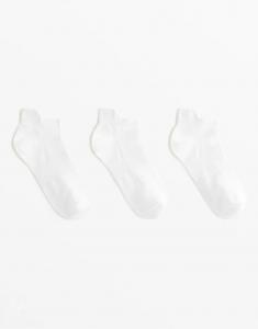 3 Пары носков-кроссовок Oysho из полиамидной смеси с петлей на пятке белого цвета