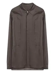 Рубашка со вставками и длинными рукавами Rick Owens, серый