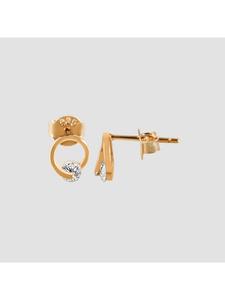 Adeliás Женские серьги - серьги-гвоздики из серебра 925 пробы с кубическим цирконием в золотой оправе