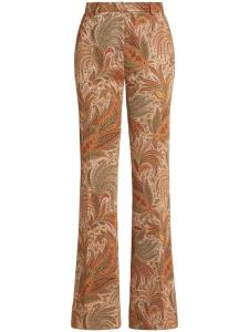Брюки ETRO с узором пейсли и жаккардом, коричневый