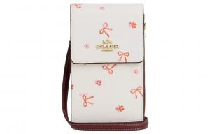 Женская сумка через плечо из холста с покрытием и гладкой кожи, цвет мел и винный, разноцветная Coach