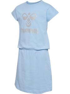 Hummel Мини-платье "Hmlflowy Dress S/S" синего цвета