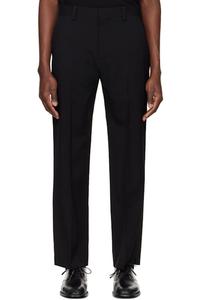 Черные шерстяные брюки Solid Homme