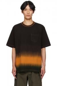 Футболка из джерси с красильной обработкой Sacai, коричневый