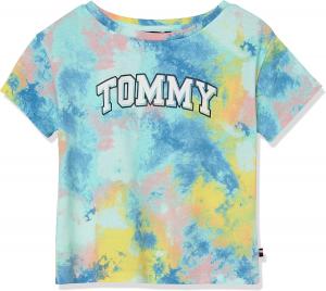 Футболка с тональным логотипом Tommy Hilfiger для девочек (для детей старшего возраста), Blue Tint Dye