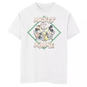 Футболка Disney's Mickey & Friends с рисунком Микки и Минни для мальчиков 8–20 лет ко Дню святого Валентина Disney, белый