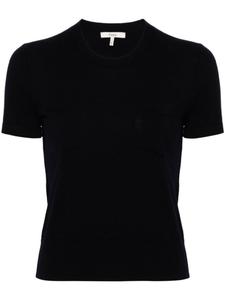 Chloé шерстяной топ с вышитым логотипом, синий