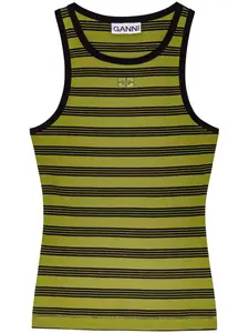 Топ в полоску GANNI, зеленый