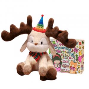 Милый большой олень с рогами, послушный олененок, супер-очаровательная маленькая лань креативная кукла плюшевая игрушка высота 35см Handsome