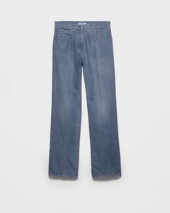 Джинсы из вареного денима Prada, деним