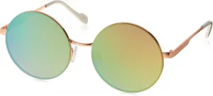 Женские винтажные металлические круглые солнцезащитные очки Jessica Simpson J6222, Rose Gold & White