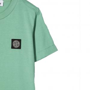Светло-зеленая футболка с логотипом Stone Island, зеленый