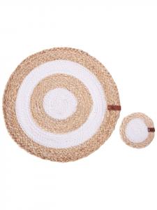 Beliani Набор из 12 салфеток и подставок под стаканы TUMERIC бежевого цвета
