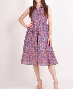 Женское вышитое многоярусное платье миди RAAS, Purple