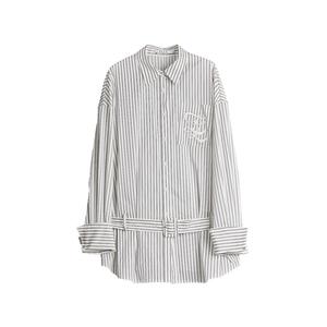 ELLE Футболка женская в полоску с V-образным вырезом