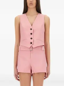 Жилет на пуговицах Msgm, розовый