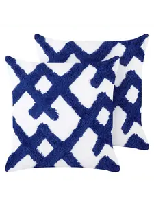 Декоративная подушка Beliani 2er Set Deko HAZEL, цвет blau/weiß