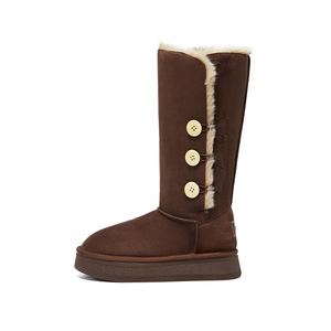 Женские зимние ботинки DAPHNE замшевые на пуговицах, кофейный