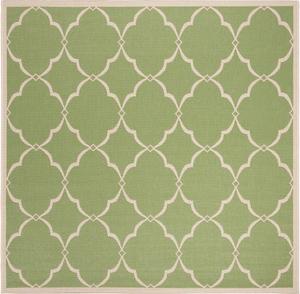 Ковер SAFAVIEH, 201 x 201 см, Linden Collection - квадратный, Olive & Cream, узор Trellis, без линьки и простой в уходе, для помещений и улицы, моющийся - идеально для патио, заднего двора, прихожей (LND125X)