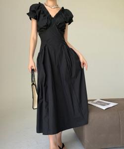 Aimoha -select-/Платье с V-образным вырезом и сборками Aimoha - Select -, цвет Black