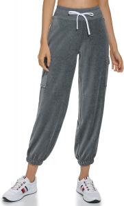 Женские велюровые брюки-карго с завязками на поясе Tommy Hilfiger, Ash Heather