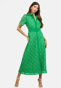 Платье-Рубашка стандартного кроя из высококачественной кружевной ткани с поясом Lipsy, Green