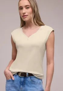 Mit knopfdetail basic tshirt Street One, Beige
