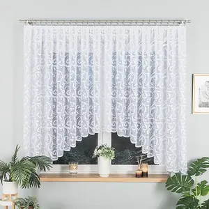 ЛЕОКАДИЯ - Готовая жаккардовая штора с подгибом по низу - 400х155 см - белая MARKIZETA HOME