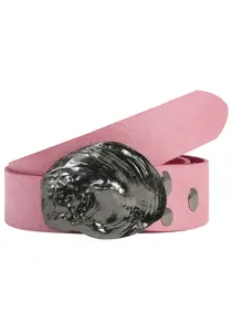 Кожаный ремень LIFEBURG by showroom 019° со сменной застежкой "Oyster Shell Black" Rettungsring By Showroom 019°, розовый