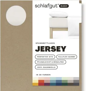 Простыня Schlafgut "EASY из 100% хлопка, мягкая и впитывающая, фирменная простыня", для матрасов высотой до 22 см, размером 90x200, 140x200 или 180x200 см 180-200х200 см, 1 шт., цвет Sand Light