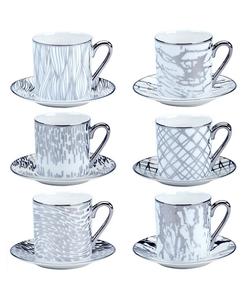 Набор чашек и блюдец для эспрессо Matrix, на 6 персон Certified International, Silver