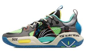 Баскетбольные кроссовки All City 9 V1.5 мужские с низким верхом из микрокристаллического материала серо-черного цвета Lining