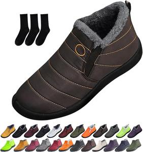 Женские и мужские снежные ботинки, утепленные ботильоны для снега, удобные легкие кроссовки, теплая и комфортная обувь на зиму Generic, коричневый