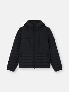 Куртка с капюшоном, бесшовными перьевыми туннелями и защитой от падения Stone Island 4100020 SEAMLESS TUNNEL NYLON DOWN-TC, черный