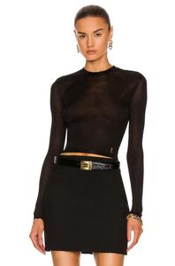 Топ с длинными рукавами Saint Laurent, цвет Noir