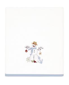 Хлопковое банное полотенце Coastal Snowman, 27 x 50 дюймов Avanti, белый