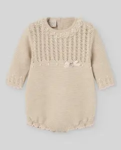 Детский полукомбинезон из хлопка и кашемира коллекция Alegría Paz Rodríguez, бежевый