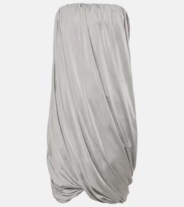 Мини-платье из драпированного джерси The Attico, серый