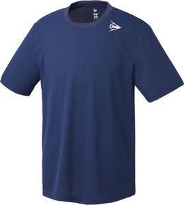 Футболка для бадминтона DUNLOP DAL8445 2024FW с коротким рукавом, водоотталкивающая, быстросохнущая, темно-синяя, размер M