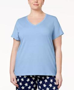 Женская футболка больших размеров Sleepwell Solid S/S с v-образным вырезом и технологией регулирования температуры Hue, синий