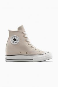 Замшевые кеды Chuck 70 Wedge Converse, бежевый