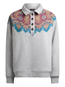 Свитшот с принтом "пейсли" ETRO, серый