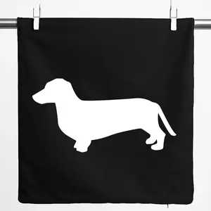 Наволочка Huuraa Dachshund Silhouette Gift 40x40cm Черный хлопок Такса Подарок Hellweg Druckerei